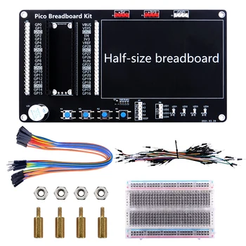 Half-Size Breadboard už Aviečių Pi Pico Pagrindinio Starter Kit Built-In LED Žibintai Mygtukai, garsinis signalas Jumper Wire Paketą RPI Pico