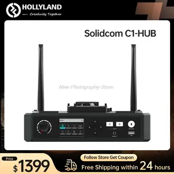 Hollyland Solidcom C1 HUB Dvipusis Belaidis Domofonas Sistema 1100ft Range Communication laisvų Rankų įranga Kino Gamybos Komanda