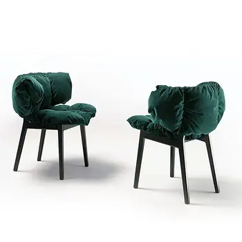Italijos minimalistinio ir kūrybos medžio masyvo kojos audinio valgomojo kėdės, namų kambarį, atsižvelgiant prabangos ir laisvalaikio
