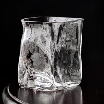 Japonijos kristalų rankų darbo stiklas skaidrus geriamojo puodeliai namų arbatos puodeliai asmeniniam naudojimui viskio stiklo vienu