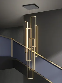 Juoda Laiptai Liustra Paprasta Tamsos LED Šviesos Šiuolaikinės Statybos aukštybinių Virtuvės Kambarį Apdaila Ilgai-Line Lempos