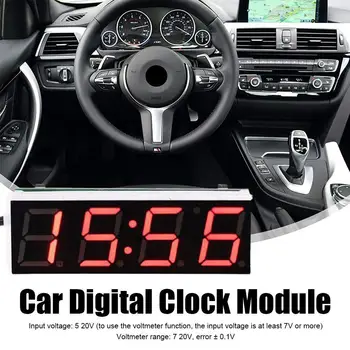 Karšto Pardavimas Naujų Mini Automobilių Skaitmeninis Laikrodis, Termometras Voltmeter 3 1. LED Ekranas, Skaitmeninis Laikmatis Voltmeter Interjero Elektroninių Accesso