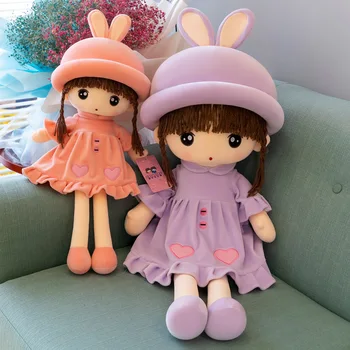 Kawaii 50CM 65CM Mielas triušis Feier mergina pliušinis žaislas lėlės lėlės lėlės lėlės pagalvę animacinių filmų lėlės, vaikų poilsio dovanos