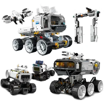 Klajojo Žemėje II Blokai Astronautas Duomenys Mėnulis Transporto priemonės Mėnulio Transporter Kosminės Stoties Plytų Žaislai Vaikams Dovanų