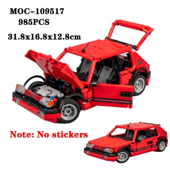 Klasikinis SS-109517 Kūrimo Bloką Automobilis 205 GTI Statinio Edition 985PCS Modelio Surinkimo Dalys Suaugusiųjų ir Vaikų Žaislas Dovanos