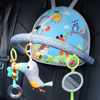 Kūdikio Automobilio Sėdynę Žaislas Ateityje ir Žaisti Veiklos Centras su Muzikos Veidrodis Jingling Žaislai, Pramogos, Kelionės, Kabantys Žaislai Galinės Automobilio Sėdynės