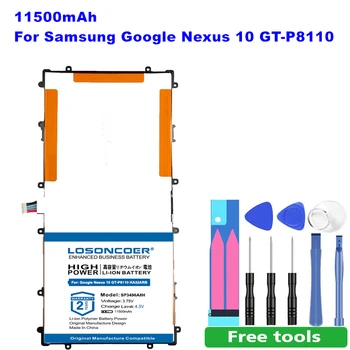 LOSONCOER Bateriją SP3496A8H 11500mAh Samsung Google Nexus 10 N10 GT-P8110 HA32ARB P8110 Autentiški Tablet Akumuliatorius