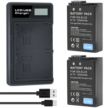 LT-EL25 ENEL25 1350mAh Li-ion Baterija su LED Kroviklis Nikon ENEL25/lt-LT EL25a/4241, Z FC Veidrodžio, Z 50 Serija