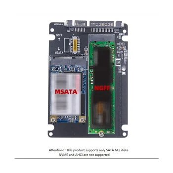 M. 2 Kietosios būsenos SSD su Sata3 Ngff Msata Serijos Adapterio Kortelės Dvejopo Naudojimo 2-In-1 su Jungikliu