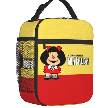 Mafalda Anime Nešiojamų Pietūs Dėžės Moterų Vandeniui Komiksų, Animacinių Filmų Šilumos Aušintuvas Maisto Izoliuoti Pietūs Maišą, Vaikai Mokykloje Vaikai