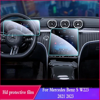 Mercedes Benz S W223 2021 2023 Grūdintas Stiklas Automobilių GPS Navigacijos Žiniasklaidos Jutiklinio Ekrano Apsauginės Plėvelės Automobilio Interjero Priedai