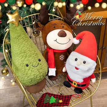 Mielas Animacinių Filmų Kalėdų Senelis Pliušinis Žaislas Įdaryti Briedžių Gyvūnai, Lėlės Pakabukas Minkštas Kalėdų Eglutė Plushies Pagalvę Namuose Kalėdų Dekoro