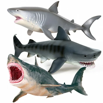 Modeliavimo Sea Life Žiauriai Megalodon Bangininis Ryklys Modelis Veiksmų Skaičius, PVC Vandenyno Jūrų Gyvūnų Švietimo Kolekcijos Žaislas, Vaikas