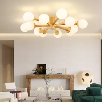 Modernus ir minimalistinis Šiaurės medinių valgomojo kambario lubų šviesos Japonų stiliaus lempa, miegamasis, studijų mediniai šviestuvai