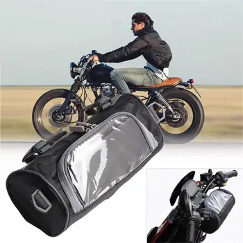 Motociklo Vairo Krepšys 2.5 L Didelės Talpos Dizaino Priekinės Šakės Galvos Laikymo Krepšys, Atsparus Vandeniui Jutiklinis Ekranas Saugojimo Krepšys