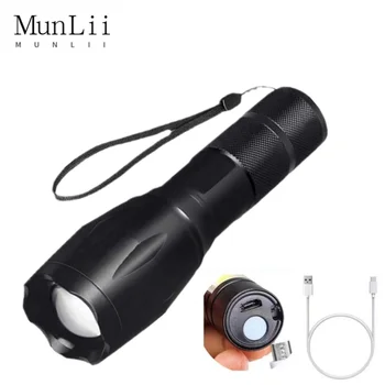 MunLii вища якість LED žibintuvėlis namo lauko kelionių laukinių nuotykių įkrovimo zoom mini nešiojamieji praktinių akinimo žibintuvėlis