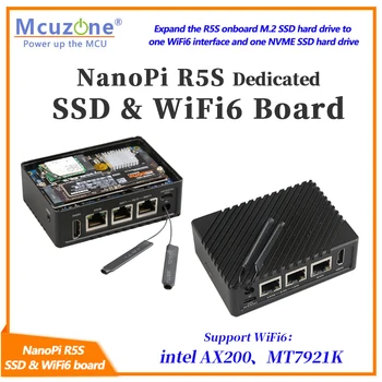NanoPi R5S Skirta NVME SSD & WiFi6 Valdybos MT7921K M. 2 Debian AX200 RTL8822CE