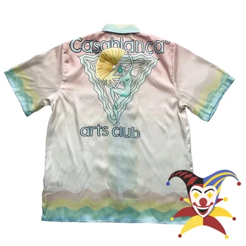Naujas Kasablanka Spalvos Gradientas Šilko Marškinėliai Vyrams, Moterims, Havajai Paplūdimio Marškinėliai