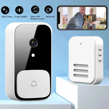 Naujas Ulooka App Kontrolės Belaidį durų skambutį Kamera Smart dvipusio Ryšio M5 Wifi Namų Apsaugos Kameros su Naktinio Matymo ir Domofonas