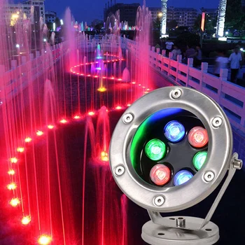 Nerūdijančio Plieno Fontanas Šviesos diodų (LED) Reguliuojamo Kampo IP68 AC 12V RGB Kelių Spalvų Keitimas Plaukimo po vandeniu Šviesos