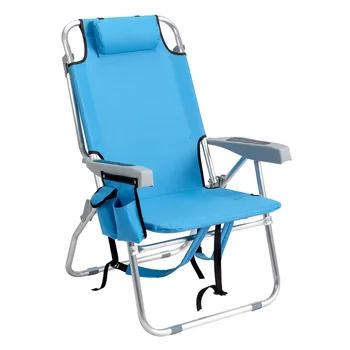 Nešiojamų Paplūdimio Lankstymo Kėdė Nešiojamų Baseinas Pusėje, Sulankstomas Lengvas Stovyklavimo Kėdė su Puodelio Laikiklis & Reguliuojamas Pagalvėlės