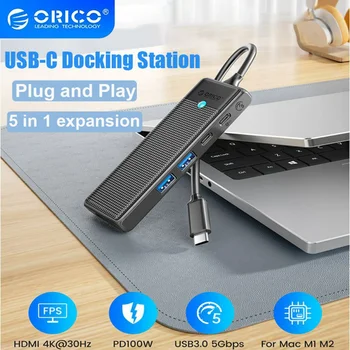 ORICO USB C Hub C Tipo HDMI-suderinama USB3.0 Adapteris PD100W Kortelės Skaityti Ethernet Docking Station 