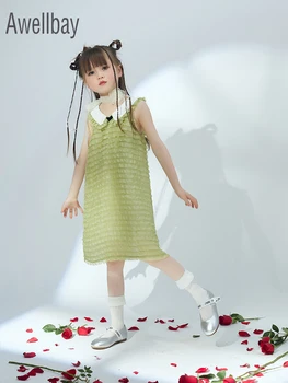 Originalaus Dizaino Mergina Lėlės Kaklo Tinklelio, be Rankovių korėjos Princesė Suknelė šalis suknelė vaikams mergina
