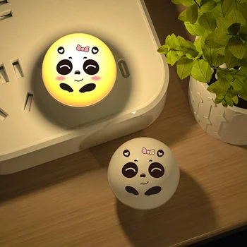 Panda Mini Naktį Šviesos Animacinių filmų Šilta Lempa Nešiojama USB Sąsaja Energijos Taupymo Apvalūs Žibintai, Automobilių Reikmenys, Interjero