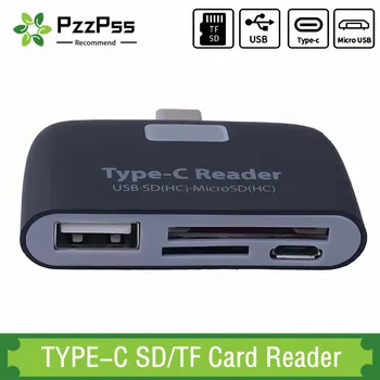 PzzPss USB 3.1 TIPAS-C Kortelių Skaitytuvas USB-C Su USB 2.0 SD/Micro SD/TF OTG Kortelės Adapteris, Skirtas PC Nešiojamas Telefono Daugiafunkcį Skaičiuoklė