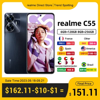 Realme C 55 Išmanųjį telefoną MediaTek Gel G88 AI 64MP Kamera 33W SUPERVOOC Mokestis 6,72