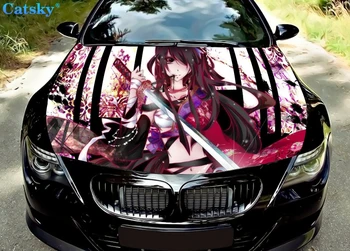 Sexy Anime Automobilio Kapoto Lipdukas, Katana Automobilio Kapoto Apdaila, Gaubto Apsauga Danga, Vinilo Automobilių Lipdukas, Custom Kūno Lipdukas Automobilio Lipdukas