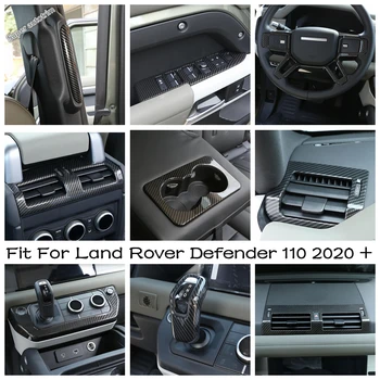 Sėdynės USB Įkrovimo / Pavarų Perjungimo svirtis / Cup / B Ramstis Rankena Padengti Apdaila Anglies Pluošto Interjero Land Rover Defender 110 2020 - 2022 m.