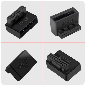 Teisė Kampu USB 20-pin Extension Adapter Darbastalio Plokštė 90 Laipsnių Kampu USB 19-Pin motininės Plokštės Antraštė