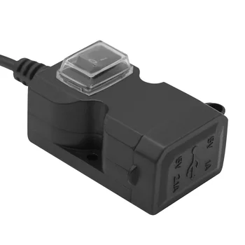 USB Motociklo Rankenos Galinis Veidrodis atsparus Vandeniui Dual Uostų 31A Greito Įkrovimo kištukinis Lizdas su įžeminimo Adapteris su Jungikliu