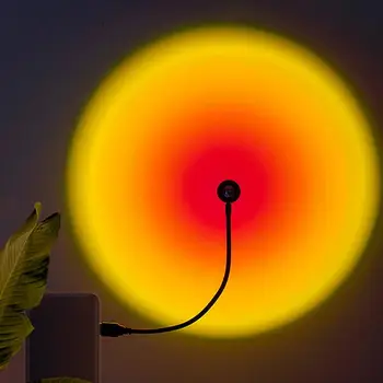 USB Vaivorykštė Projektorius Saulėlydžio Lempos Atmosferą Naktį Šviesos Namų Puošybai Fotografija Apšvietimo Kavos Parduotuvė Sienų Dekoras Apšvietimas