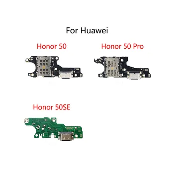 USB Įkrovimo Dokas Uosto Jack Plug Jungtis SIM Kortelės Lizdas Flex Kabelis Huawei Honor 50 Pro 5G 50SE Įkrovimo Valdybos Modulis