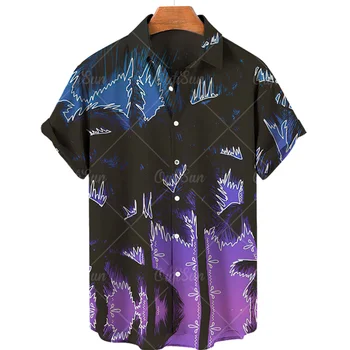Vasaros vyriški Marškiniai, Kokoso Medžio Spausdinti Gėlių trumpomis Rankovėmis Polo vatos Pagaliukai Atsitiktinis Mados Paplūdimio Negabaritinių Havajų Drabužių 5xl