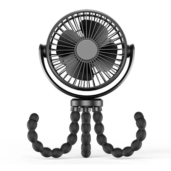 Vežimėlis Ventiliatorius 5200Mah Baterija Nešiojamas Ventiliatorius Su 360° Kampu Pasukamas, Asmens Ventiliatorius Su Lanksčia Trikojo Kelionės,Lauke