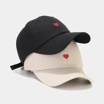 Vyrų, Moterų Naujų Dizainerių kepuraičių Širdies Meile Siuvinėtų Kepurės Snapeliu Unisex
