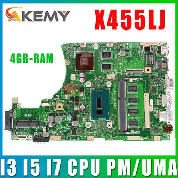 X455LJ Mainboard ASUS X455LF X455L X455LD A455L F454L X455LA Nešiojamas Plokštė I3 I5 I7 CPU PM/UMA RAM-4GB