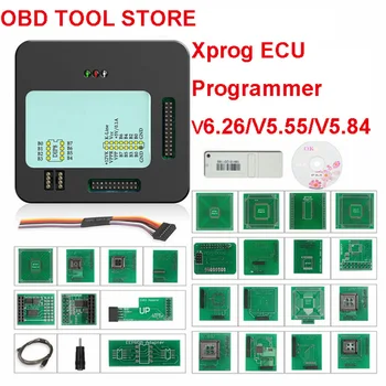 XPROG V6.50 V6.12 V6.26 V 5.84 V5.58 V5.55 Auto ECU Programuotojas Priemonė, Chip Tuning, su USB Dongle Visą Adapteriai Daugiau Authorizati