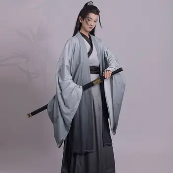 Yourqipao Kinijos Hanfu Juosmens Ilgis Jin Wei Stiliaus Kostiumas Didelis Rankovėmis Marškinėliai Spausdinami Studentų Originalių Drabužių Hanfu Vyrų Moterų