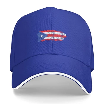 ĮRANKIŲ Juostoje, Derliaus Puerto Riko Vėliava Unisex Beisbolo kepuraitę Tinka Vyrams, Moterims, Reguliuojamas Tėtis Skrybėlę Sandwich Bill Bžūp