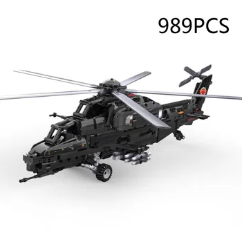 Šiuolaikinės Karinės Technikos KINIJA WZ-10 Malūnsparnį Sraigtasparniai Radijo 2.4 Ghz Nuotolinio Valdymo Modelio SS Statyti Blokuoti WW2 Plytų RC Žaislas