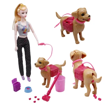 Šuo Šuniukas Rinkinys Barbie Lėlės Gali Valgyti Kaulų ir Kakoti Lėlės Priedai Mini Elementus Švietimo Žaislai, skirti Vaikams nuo 3 Metų ir daugiau